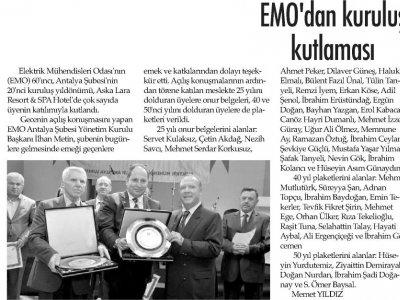 EMO‘DAN KURULUŞ KUTLAMASI (HİLAL-24.12.2014)