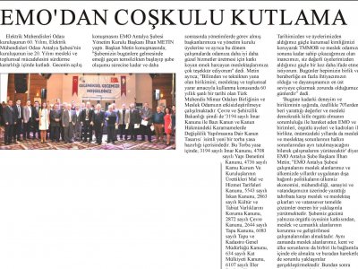 EMO‘DAN COŞKULU KUTLAMA(MANAVGATIN SESİ-25.12.2014)