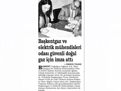 BAŞKENTGAZ VE ELEKTRİK MÜHENDİSLERİ ODASI GÜVENLİ DOĞAL GAZ İÇİN İMZA ATTI (ANADOLU, 19.2.2015)