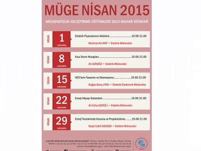 MÜHENDİSLİK GELİŞTİRME EĞİTİMLERİ (MÜGE) 2015 NİSAN DÖNEMİ BAŞLADI