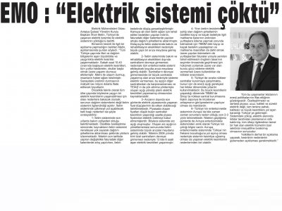 ELEKTRİK SİSTEMİ ÇÖKTÜ  (ANTALYA EKONOMİ- 02.04.2015)