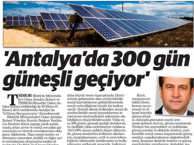 ANTALYADA 300 GÜN GÜNEŞLİ GEÇİYOR (ELMALI GÜNDEM-07.04.2015)