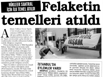 FELAKETİN TEMELİ ATILDI (15.04.2015, EVRENSEL)
