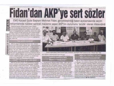 FİDAN`DAN AKP`YE SERT SÖZLER-KOCAELİ GAZETESİ