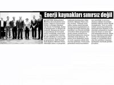 ENERJİ KAYNAKLARI SINIRSIZ DEĞİL-DEMOKRAT KOCAELİ