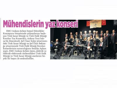 MÜHENDİSLERİN YAZ KONSERİ (MİLLİYET ANKARA, 22.06.2015)
