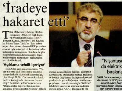 `İRADEYE HAKARET ETTİ` (BİRGÜN)