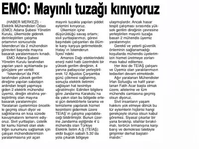 EMO: MAYINLI TUZAĞI KINIYORUZ (EKSPRES - 15.08.2015)