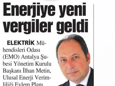 ENERJİYE YENİ VERGİLER GELDİ (HÜRSES ANTALYA - 15.08.2015)