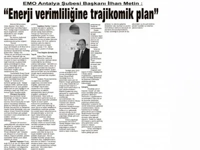 ENERJİ VERİMLİLİĞİNE TRAJİKOMİK PLAN (AKDENİZ GÜNCEL - 16.08.2015)