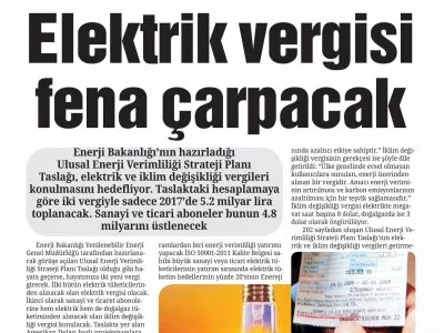 ELEKTRİK VERGİSİ FENA ÇARPACAK (SONSÖZ)