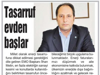 TASARRUF EVDEN BAŞLAR (HİLAL-01.10.2015)