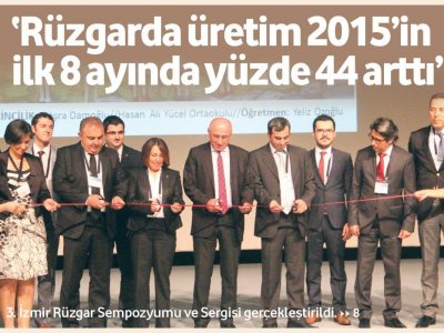 RÜZGARDA ÜRETİM 2015`İN İLK 8 AYINDA YÜZDE 44 ARTTI` (GAS & POWER GREEN POWER)