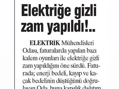 ELEKTRİĞE GİZLİ ZAM YAPILDI! (GÜNBOYU)