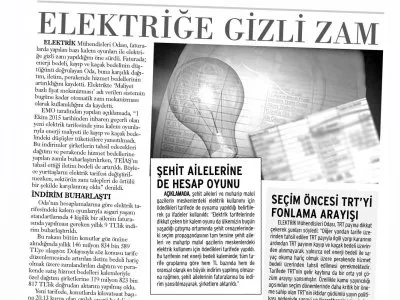 ELEKTRİĞE GİZLİ ZAM (GÜNLÜK EVRENSEL)