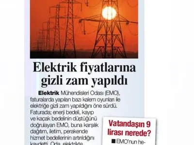 ELEKTRİK FİYATLARINA GİZLİ ZAM YAPILDI (BUGÜN)