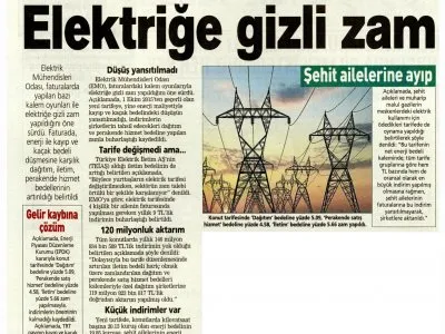 ELEKTRİĞE GİZLİ ZAM (POSTA)