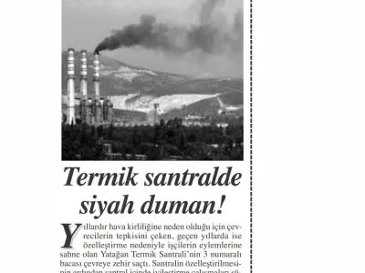 TERMİK SANTRALDE SİYAH DUMAN! (BAŞKENT GAZETESİ)