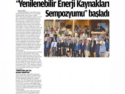 `YENİLENEBİLİR ENERJİ KAYNAKLAN SEMPOZYUMU` BAŞLADI (ÇUKUROVA METROPOL)