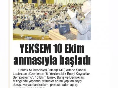 YEKSEM 10 EKİM ANMASIYLA BAŞLADI (ÇUKUROVE PRESS)