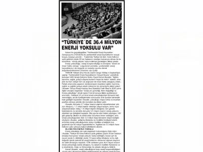 `TÜRKİYE DE 36.4 MİLYON ENERJİ YOKSULU VAR (YENİ ADANA)