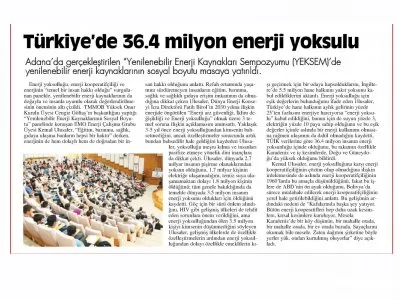 `TÜRKİYE DE 36.4 MİLYON ENERJİ YOKSULU VAR (5 OCAK)
