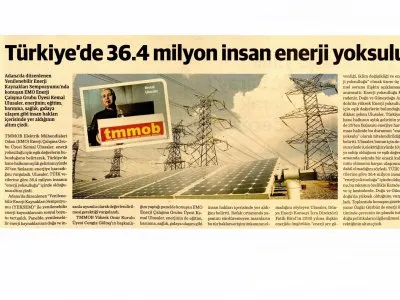 TÜRKİYE`DE 36.4 MİLYON İNSAN ENERJİ YOKSULU (DÜNYA)
