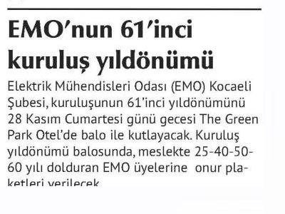 EMO`NUN 61. KURULUŞ YILDÖNÜMÜ-ÖZGÜR KOCAELİ