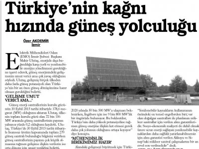 TÜRKİYE‘NİN KAĞNI HIZINDA GÜNEŞ YOLCULUĞU (EVRENSEL)