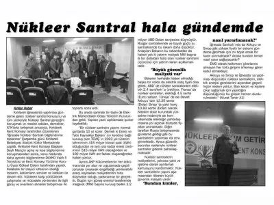 NÜKLEER SANTRAL HALA GÜNDEMDE (KIRKLAR HABER)