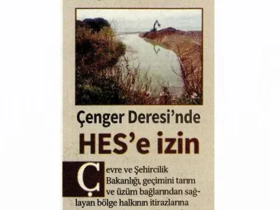 ÇENGER DERESİ`NDE HES E İZİN (ÖZGÜR GÜNDEM)