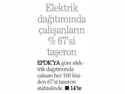 TAŞERON ELEKTRİK DAĞITIM A.Ş. (HABER EKSPRES)