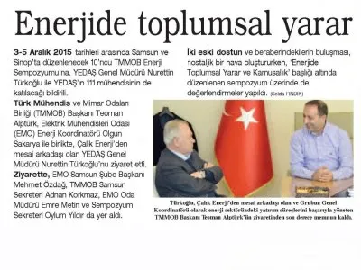 ENERJİDE TOPLUMSAL YARAR (ÇORUM HABER)