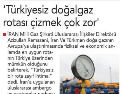 TÜRKİYESİZ DOĞALGAZ ROTASI ÇİZMEK ÇOK ZOR (BİRGÜN)