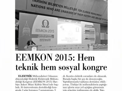 EEMKON 2015: HEM TEKNİK HEM SOSYAL KONGRE  (GÜNLÜK EVRENSEL)