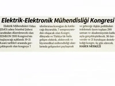 ELEKTRİK-ELEKTRONİK MÜHENDİSLİĞİ KONGRESİ (ÖZGÜR GÜNDEM)