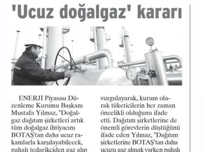 `UCUZ DOĞALGAZ` KARARI (BİRGÜN)
