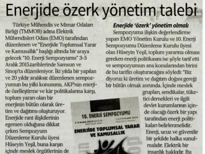 ENERJİDE ÖZERK YÖNETİM TALEBİ (ÖZGÜR GÜNDEM)