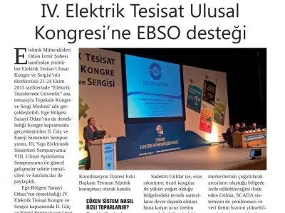 IV. ELEKTRİK TESİSAT ULUSAL KONGRESİNE EBSO DESTEĞİ (EBSO HABER)