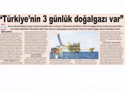 TÜRKİYE`NİN 3 GÜNLÜK DOĞALGAZI VAR (YENİ EKONOMİ)