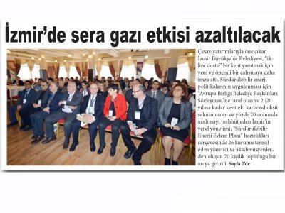 İZMİR`DE SERA GAZI ETKİSİ AZALTILACAK (YENİ EKONOMİ)