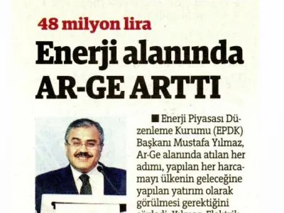ENERJİ ALANINDA AR-GE ARTTI (BUGÜN)
