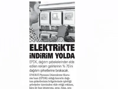 ELEKTRİKTE İNDİRİM YOLDA (AKŞAM)