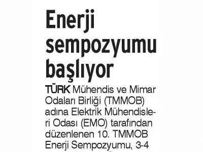ENERJİ SEMPOZYUMU BAŞLIYOR (GÜNLÜK EVRENSEL)