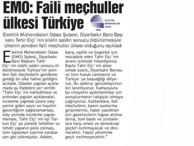 EMO: FAİLİ MEÇHULLER ÜLKESİ TÜRKİYE-BİZİM KOCAELİ