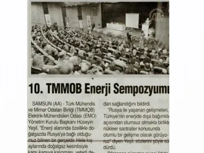 10. TMMOB ENERJİ SEMPOZYUMU (TÜNAYDIN)