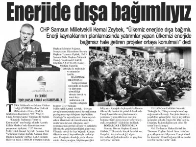 ENERJİDE BAĞIMLI OLDUK (SAMSUN HABER)