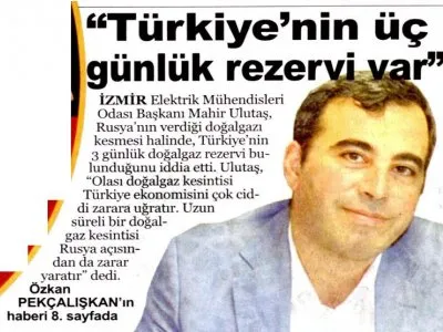 TÜRKİYE`NİN ÜÇ GÜNLÜK REZERVİ VAR (İLKSES, 16.12.2015)