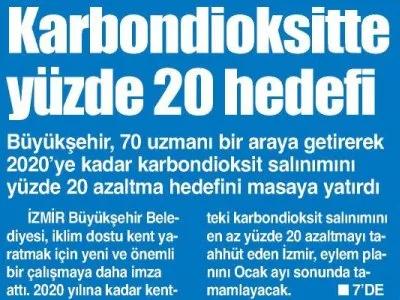 KARBONDİOKSİTTE YÜZDE 20 HEDEFİ (9 EYLÜL İZMİR)