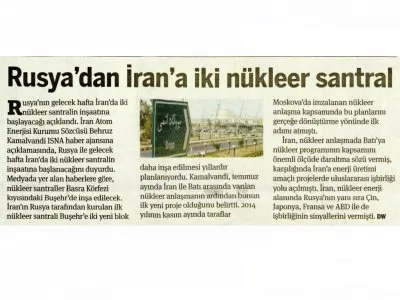 IRAN VE RUSYA`DAN NÜKLEER ANLAŞMA  (TARAF)